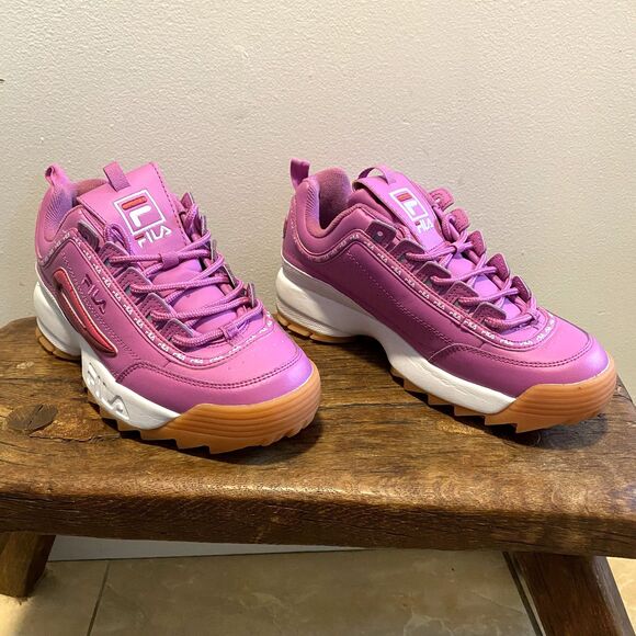 Fila Disruptor II Premium Repeat Sneaker Streetwear US 9.5 Cherry Blossom - Picture 2 of 5